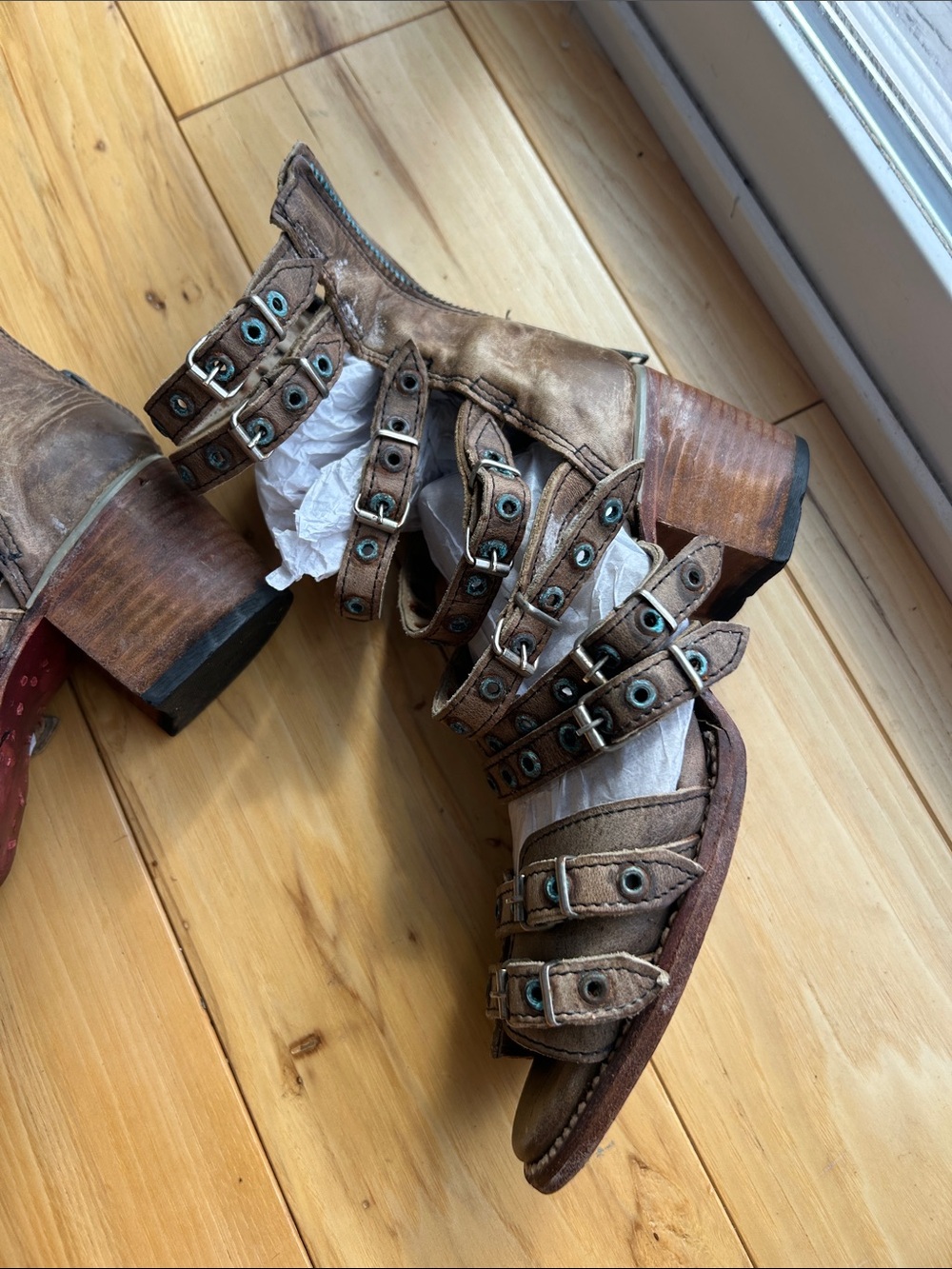 Freebird by Steven Brown Multi-Strap Studded High Heels - Picture 3 of 8